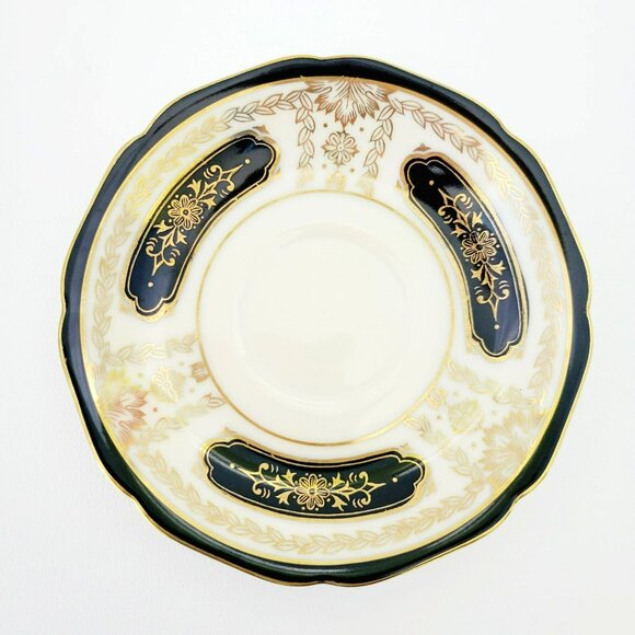 Vintage Noritake Black Gold Demitasse Cup & Saucer, 2 Sets, c1940s Art Nouveau - Picture 6 of 15